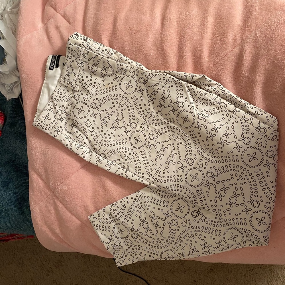 White and black pants